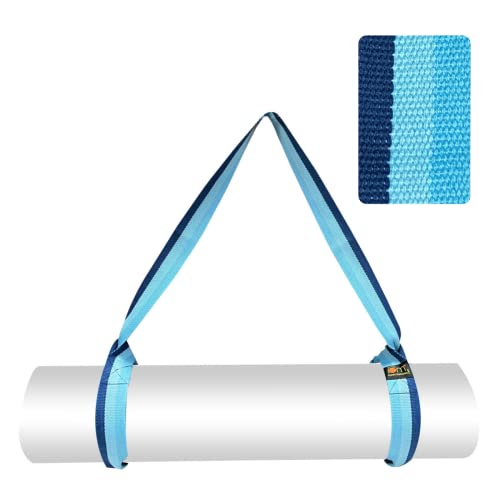 Yoga Mat Carrier Strap | Adjustable Mat Holder Sling for Carrying Mats | Thick & Comfy Texture | Yoga Mat Strap - color: Blue