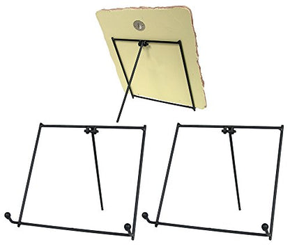 Black Metal Display Easels Set of 3 – 6 Inch Tabletop Stand for Plates, Frames, Books, Signs & Artwork – Heavy Duty Sturdy Iron Easel Holders for Home Décor & Retail Displays - size: 6 Inch