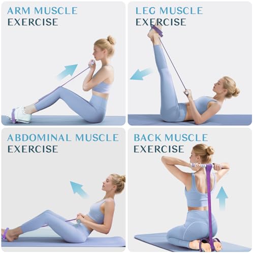 DEFUNX Foot Pedal Resistance Band with Handle Multifunction Tension Rope for Women Exercise Fitness Workout Stirrup Puller - color: Blue