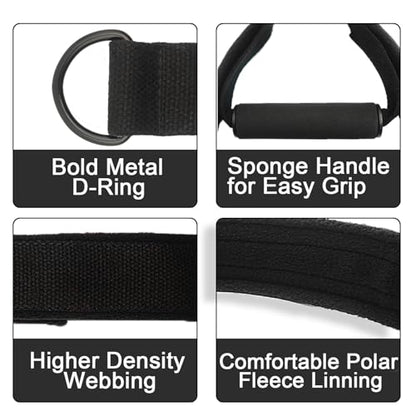 Pilates Double Loop Straps for Pilates Reformer, Fitness Metal D Ring Straps Handle, Pilate Accessories Yoga Wristbands Exercise Straps for Gym Home Workout 2PCS