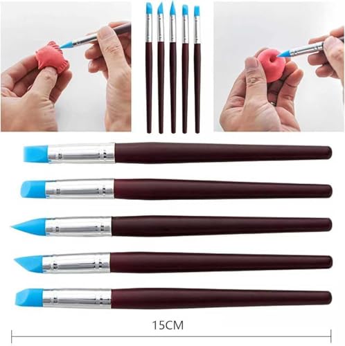 41PCS Polymer Clay Tools Kit, Clay Sculpting Art Tool Set with Wooden Carving Tools, Ball Stylus, Silicone Scrapers, Art Brushes for Pottery, Modeling, Nail Art, DIY Crafts for Beginners-Black - color: 41Pcs-Black