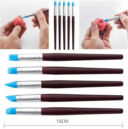 41PCS Polymer Clay Tools Kit, Clay Sculpting Art Tool Set with Wooden Carving Tools, Ball Stylus, Silicone Scrapers, Art Brushes for Pottery, Modeling, Nail Art, DIY Crafts for Beginners-Black - color: 41Pcs-Black