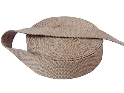 1 Inch Cotton Webbing 10 Yards Cotton Strap for Tote Canvas Bags Crafts Sewing (2033 Khaki) - color: 2033 Khaki
