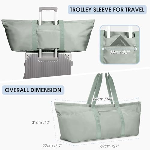 sportsnew Large Yoga Mat Bag Trolley Sleeve Gym Carrier Shoe Bag Wet Pocket | water-resistant fabric, large capacity,wide full-zip opening,separate shoe bag,2 yoga mat holder straps,multi-pocket storage - color: Green