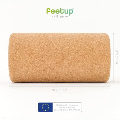FeetUp - Cork Back Roller, Eco-Friendly No Foam, Massage Roller for Neck, Back & Legs, Deep-Tissue Massage, Tension Release, Trigger Points, Muscle Knots & Yoga Therapy (Extra Large)