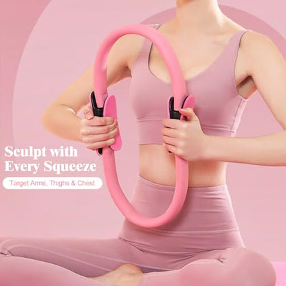 Home Pilates Essentials Kit for Women, Complete 13-in-1 Pilates Equipment Ring and Ball Set with 5 TPE Resistance Bands, Ankle Weights, 8-Shaped Pull Band, Stretch Strap and Waterproof Bag - size: 13PCS