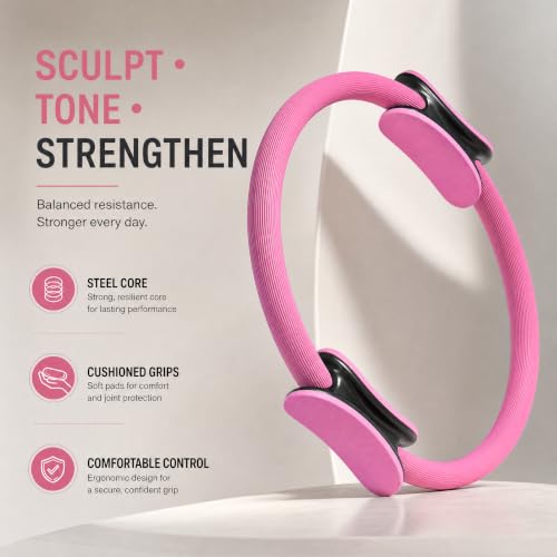 Pilates Ring and Ball Set, 6 Pcs Home Pilates Kit with 13” Circle Circle Yoga Ring 3 Resistance Bands 9.8” Pilates Ball Pilates Grip Socks, Pilates Essential Kit for Women Girl Home Workouts - size: 13 PCS