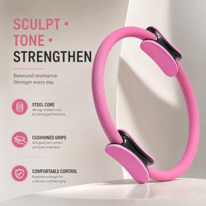 Pilates Ring and Ball Set, 6 Pcs Home Pilates Kit with 13” Circle Circle Yoga Ring 3 Resistance Bands 9.8” Pilates Ball Pilates Grip Socks, Pilates Essential Kit for Women Girl Home Workouts - size: 13 PCS