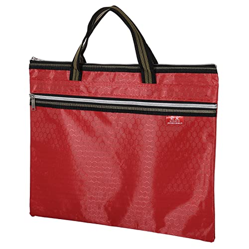 PATIKIL Waterproof Zipper File Bag, Documents Storage Zip Pouch, Red | 11x14inch Bag Books Tools for Office Travel - color: Red