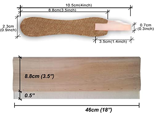 INTBUYING Screen Printing Squeegee Ink Squeegee Wooden Water Scraper 65 Durometer 18nches Long 4 inches Wide with Rubber Blade and Wooden Handle - size: 18 inches long