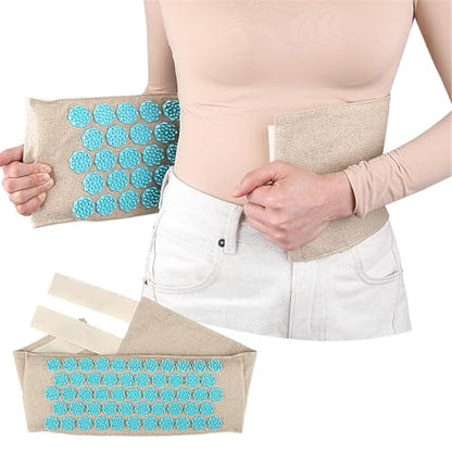 Waist Acupressure Massage Belt, Adjustable Lumbar Support Pillow Acupressure Wrap Strap Spiky Pressure Points Massage Acupuncture Mat Waist Belt for Lower Back Sciatica Pain Relief & Muscle Relaxation