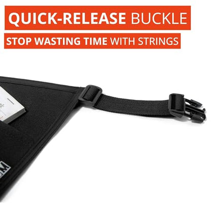 Waterproof Server Apron with Buckle - Stainproof Waist Apron for Waiters and Waitresses