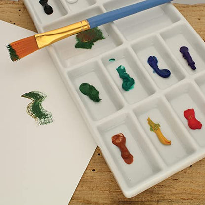 The Beadsmith Ceramic Mixing Palette – Rectangle Design Paint Holder – Arts and Crafts Accessories Organizer – 7.5' x 4.1' x .6” – 14 Compartments, (1 Palette) - size: 1 Palette - 7.5" x 4.1" x .6"