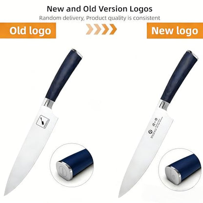 imarku 8 Inch Japanese High Carbon Gyutou Chef Knife, Blue Pakkawood Handle | Stainless Steel Blade, Daily Home Cooking Prep, Ultra Sharp Professional Kitchen Knife, Premium Gift for Men and Women - color: Blue