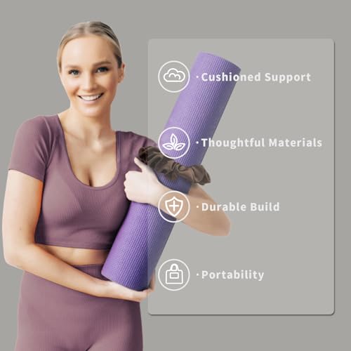 Yoga Mat Scrunchie – Stylish Yoga Mat Strap – Stretch-Fit for All Standard Mats – Lightweight, Travel-Friendly(Mat Excl.) - color: Brown