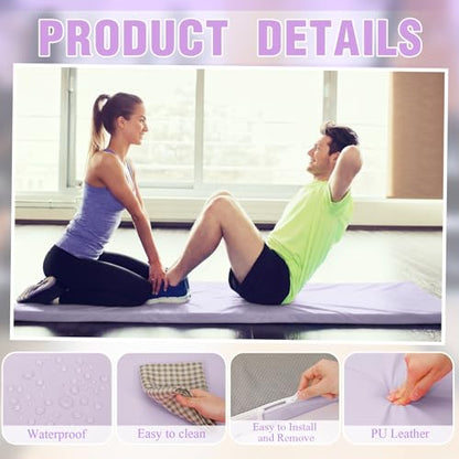 Lyrow 2 Inch Thick Yoga Mat 72x24 with Carry Strap Foam - color: Taro Purple