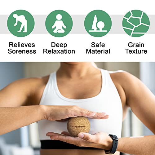 COENGWO Cork Ball Lacrosse Ball, Deep Tissue Muscle Tension Therapy Ball for Trigger Point Therapy, Muscle Soreness, Yoga Therapy, 2.4 Inch - size: 2 balls (2.4'') (No Bag)
