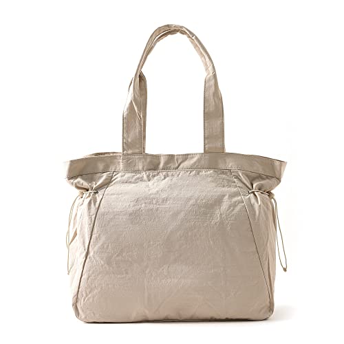 VAKAER Tote Bag for Women, 18L Side Cinch Shopper Bag, Large Hobo Bag, Lightweight Shoulder Bags for Work, Workout, Travel - color: Beige