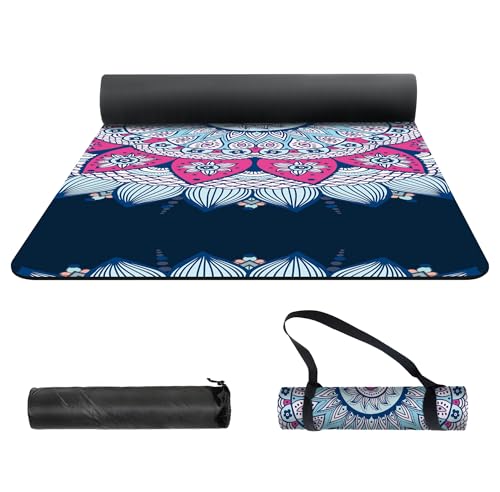 nuveti Yoga Mat Print Extra Thick TPE Non Slip Fitness Exercise Mat with Carrying Bag,72"x24" Extra Thick 6MM Exercise & Workout Mat for Yoga, Pilates Fitness and Floor Exercises - color: Bing