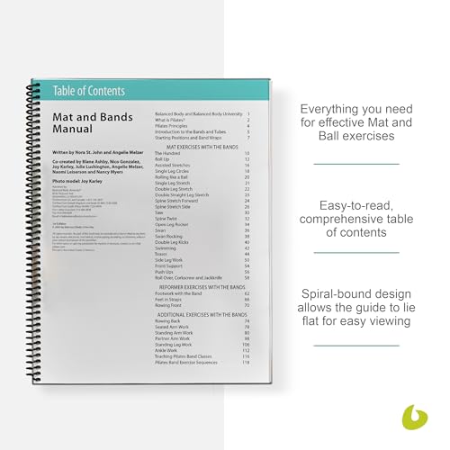 Balanced Body Mat and Bands Guide, Pilates Mat and Bands Guide for Workout Equipment, Exercise Manual for Home Gym or Studio Use - size: Mat and Bands