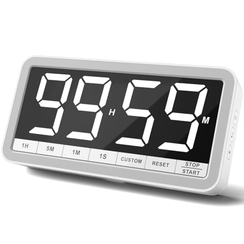 VOCOO Large 7.8" Digital Timer, Magnetic LED Timer for Kitchen & Classroom - color: White