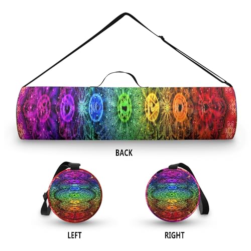 Spacious Extra Large Storage Yoga Mat Bag | Huge Capacity Mandala Gym Tote - Waterproof Wear-Resistant Carrier Strap Pilates - color: Splendid celestial river