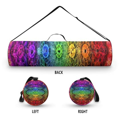 Spacious Extra Large Storage Yoga Mat Bag | Huge Capacity Mandala Gym Tote - Waterproof Wear-Resistant Carrier Strap Pilates - color: Splendid celestial river