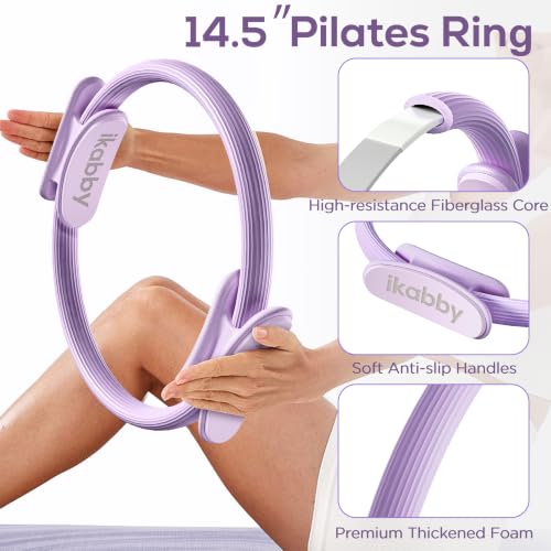 Pilates Kit, Home Pilates Kit with Weights, Pilates Equipment for Home Workout, Pilates Essentials Kit for Women, Yoga Pilates Mat Kit for Beginners, Pilates Set - color: Purple