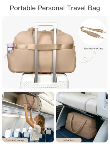 Gitus Travel Duffle Bag for Women Puffer Weekender Bags Carry on Gym Bag - color: Brown