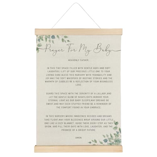 ATBWGT Prayer for My Baby Christian Wall Art Decor, Baby Room Decor, Inspirational Bible Verses Poster Hanger Frame for Little Boys Girls Bedroom Room Nursery, 12x16 Inch - color: Prayer - My Baby