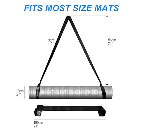 A AZURELIFE [MAT NOT Included] Yoga Mat Sling, Yoga Mat Straps for Carrying, Easy-Cinch Yoga Mat Holder Strap - color: #2-black