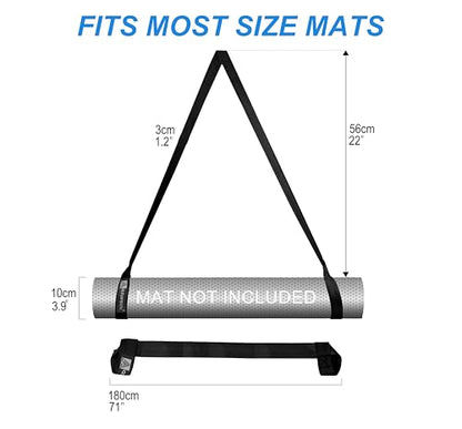 A AZURELIFE [MAT NOT Included] Yoga Mat Sling, Yoga Mat Straps for Carrying, Easy-Cinch Yoga Mat Holder Strap - color: #2-black