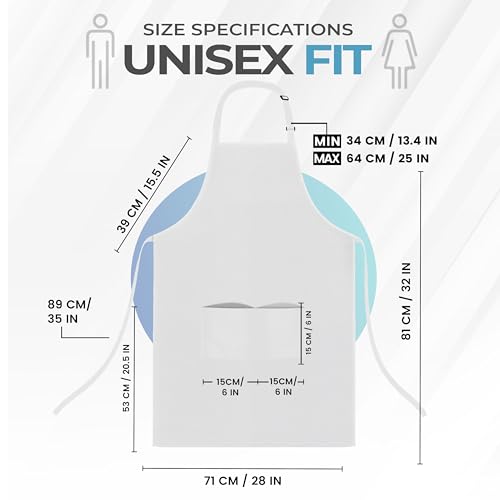 Utopia Kitchen 4 Pack Bib Apron Adjustable with 2 Pockets, Water and Oil Resistant, Cooking Kitchen Chef Apron for Women Men - color: White