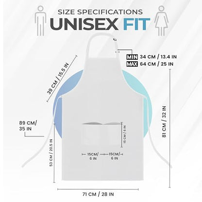 Utopia Kitchen 4 Pack Bib Apron Adjustable with 2 Pockets, Water and Oil Resistant, Cooking Kitchen Chef Apron for Women Men - color: White