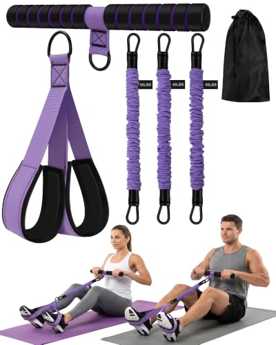Pedal Resistance Band with Handles, 3 Tubes Adjustable, Women's