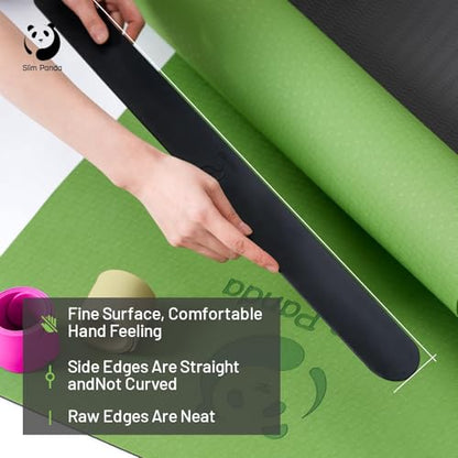 Slim Panda Yoga Mat Strap Slap Band, One Snap Keeps Mats Tightly Rolled, Heavy-Duty Clasp Fits Most Size Mats(24" L X 2" W) - color: Beige