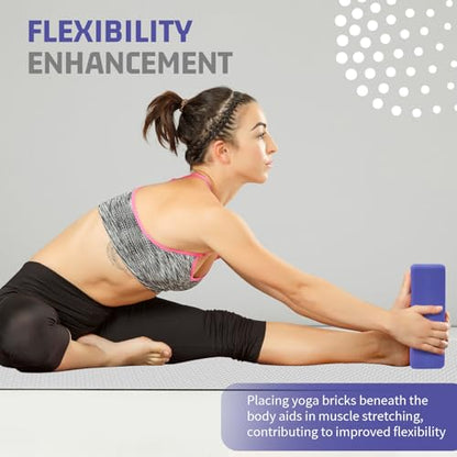 biguphate 2 Pack Yoga Blocks, 3"x6"x9" Rounded Edges Non-Slip, Yoha Bricks | Supportive Latex Free, Lightweight Ideal Pilates Block for Pilates Meditation Balance Stretching Deep Poses - color: Purple