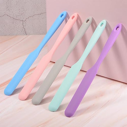 HARFINGTON 2Pcs Silicone Spatula Scraper 9.45" Reusable Non-Stick Flexible Spatulas for Epoxy Resin Liquid Paint Arts DIY Crafts, Purple - color: Purple