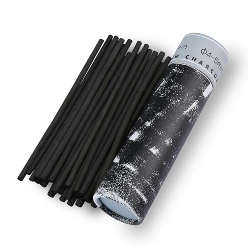 25PCS/Tube Willow Charcoal Sticks - Natural Willow Charcoal for Artists, Beginners, or Students of All Skill Levels - Perfect for Drawing and Sketching, Approx. 4-5mm Dia - style: 4-5mm