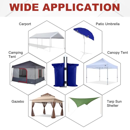 ABCCANOPY Canopy Weights 120 LBS Gazebo Tent Sand Bags,4-Pack Blue (Without Sand) - color: Blue, size: 120 LBS