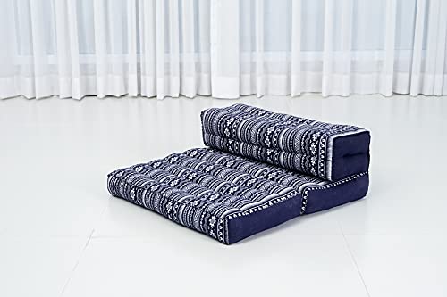 Leewadee Foldable Floor Mattress – 2 in 1 Floor Meditation Mat for Yoga and Relaxation, Seating Futon with Kapok - color: Cbt2 - Dark Blue