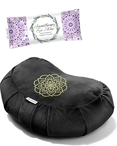 Hihealer Crescent Meditation Cushion and Lavender Eye Pillow
