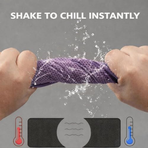Cooling Towel, Quick Dry Sports Towel with Silicone Case, 11.8 x 35.4 in - color: Purple, size: Medium