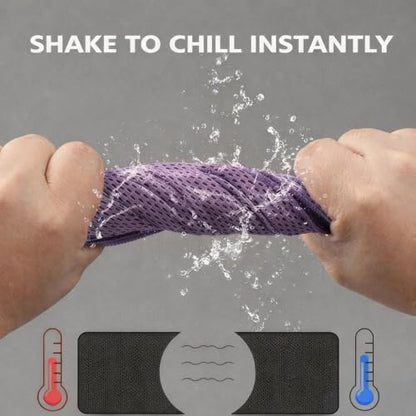 Cooling Towel, Quick Dry Sports Towel with Silicone Case, 11.8 x 35.4 in - color: Purple, size: Medium