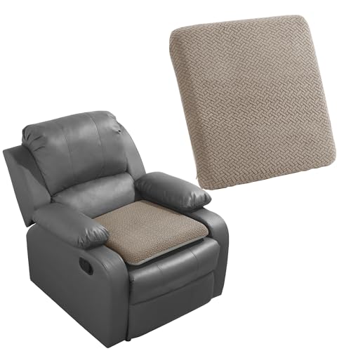 HOMBYS Tufted Furry Recliner Seat Cushion for Elderly Foam Curved Edge Large Square Seat Cushion for Recliner Chair, Floor Pillow, Office Chair, Car, No Pressure on Thighs(Brown) - color: Brown, size: 20*20*3in