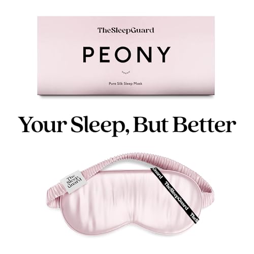 TheSleepGuard Pure Silk Sleep Mask [100% 6A Mulberry Silk, 22 Momme] Light Blocking Travel Essentials. Eye Masks for Sleeping. Black Oeko-Tex Blindfold. Eye Covers for Men & Women - color: Peony Pink