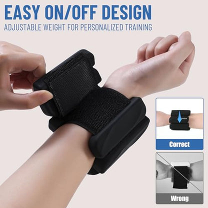 Ankle Wrist Weights for Women 2lbs/4lbs Pairs Adjustable Silicone Weights - color: Black, size: 4 lbs Pair (2 lb Each)
