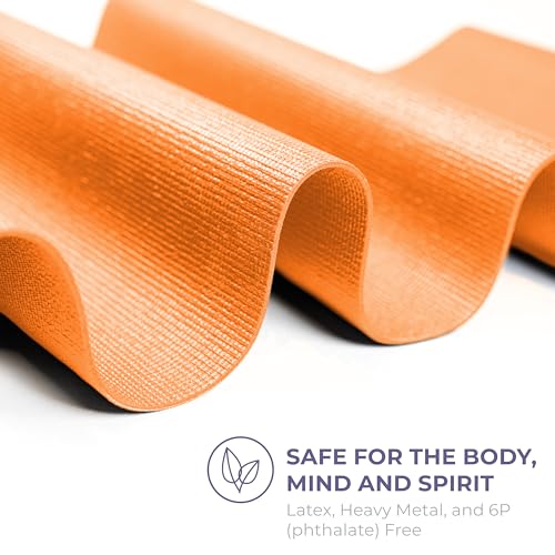 Voyage 5mm Studio Yoga Mats, 10 Pack, 72x24in | Extra Long, Anti-Tear Exercise Mats for Workout, Stretching, Fitness - Non Slip Gym Mats for Home, Schools and Studios - color: Orange
