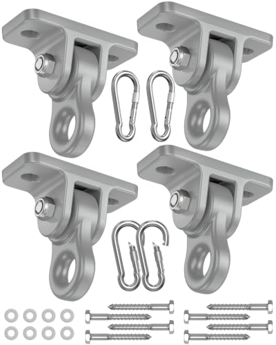 Heavy Duty Swing Hangers, Indoor-Outdoor Hooks, 4-Pack - color: 4 Pack Silver