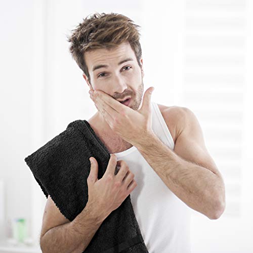 Utopia Towels Salon Towels, Pack of 12, 16x27 in, 100% Cotton, Black - color: Black, size: 12 Pack